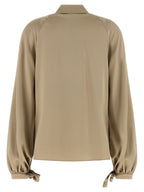 Beige Seidenbluse