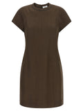 Kurzes Braunes Viskosekleid