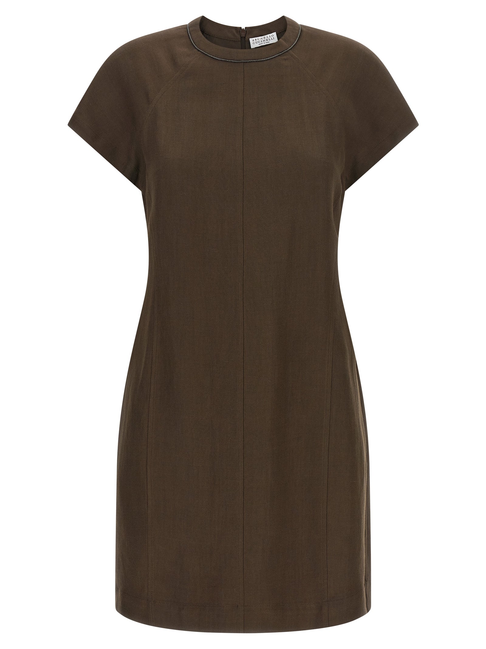 Kurzes Braunes Viskosekleid