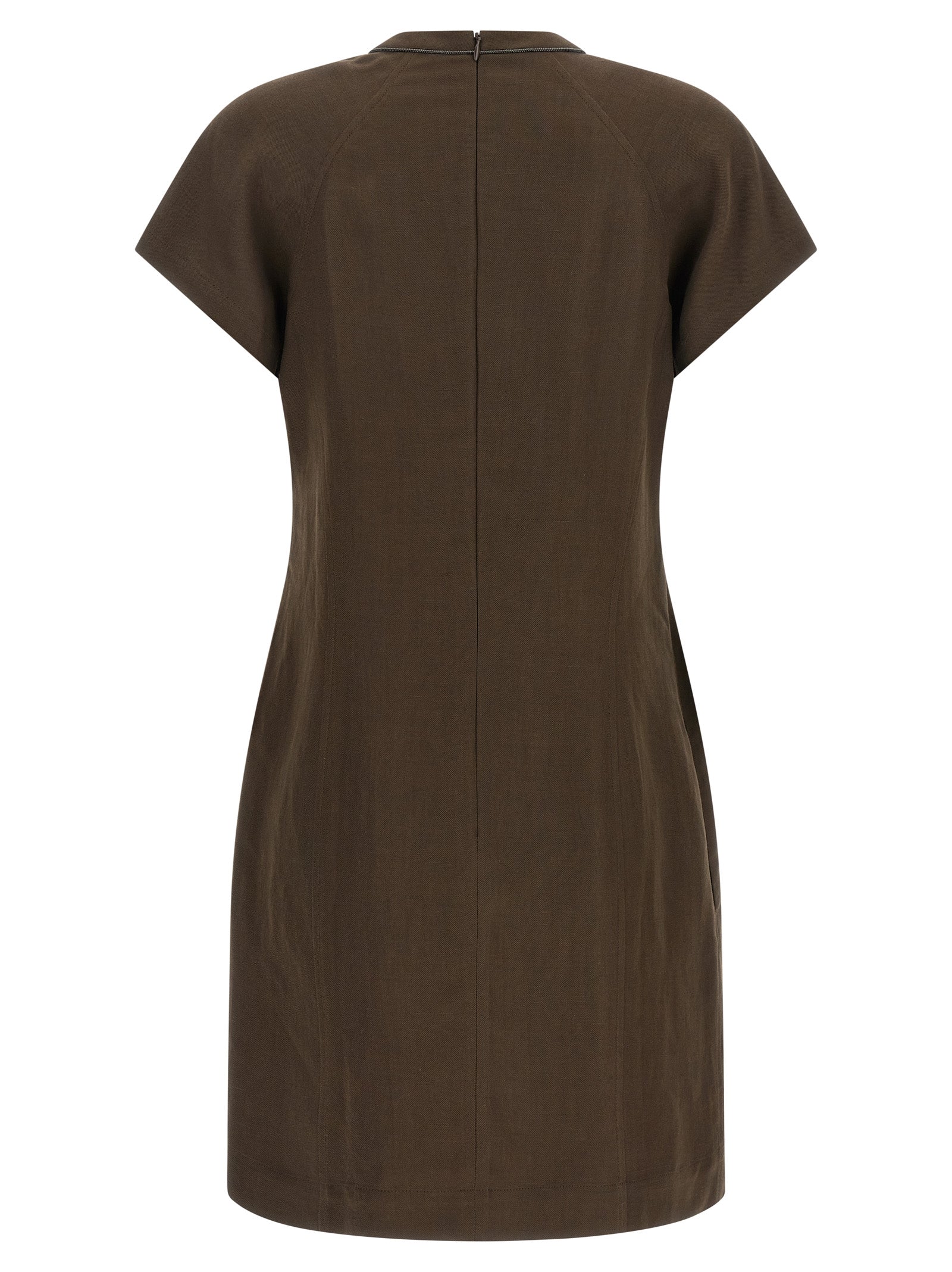Kurzes Braunes Viskosekleid