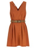Kurzes Baumwollkleid in Orange
