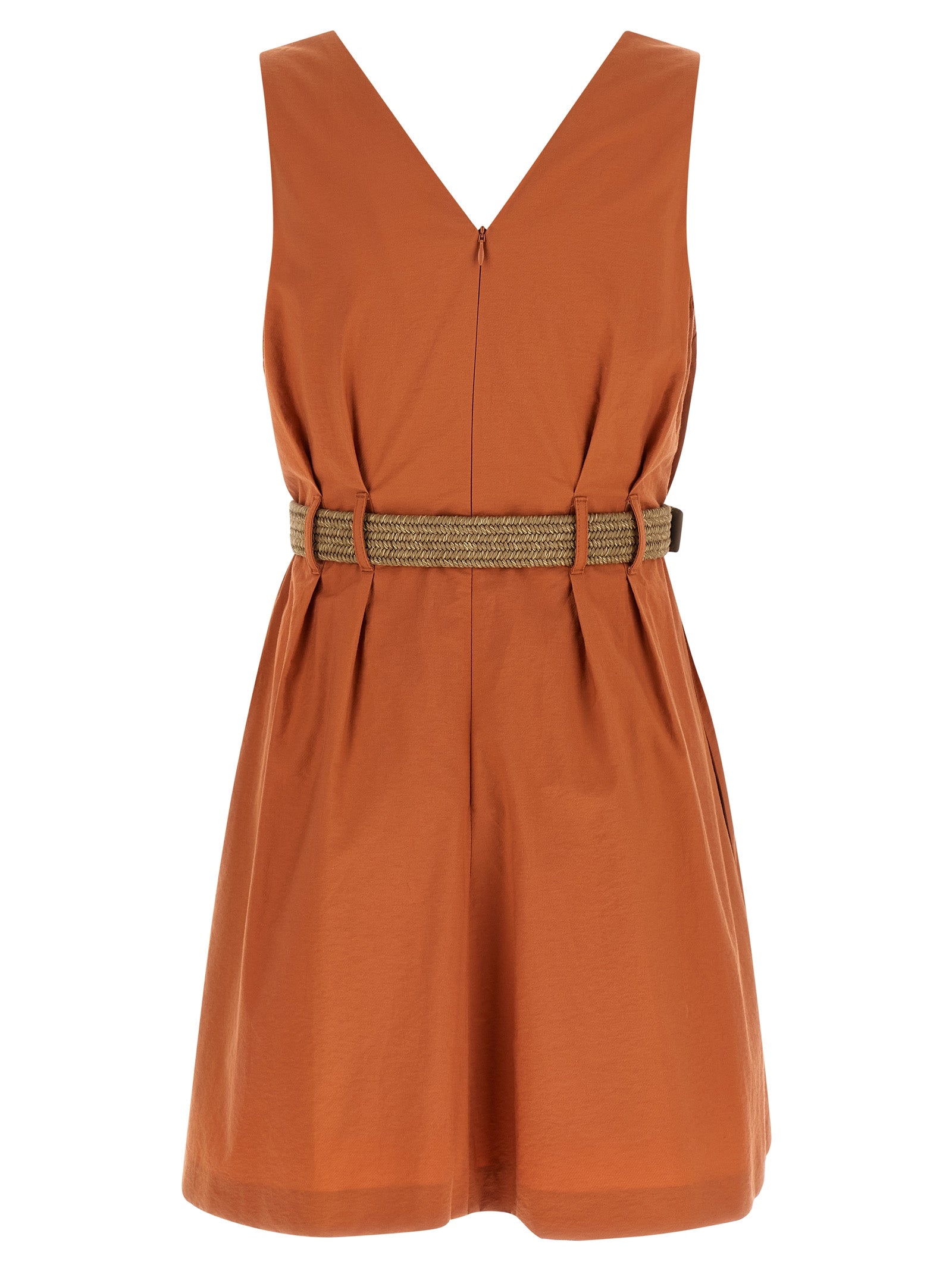 Kurzes Baumwollkleid in Orange