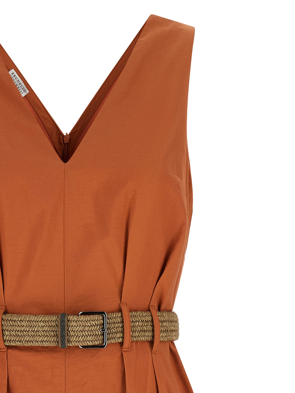 Kurzes Baumwollkleid in Orange