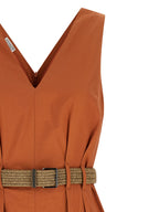 Kurzes Baumwollkleid in Orange