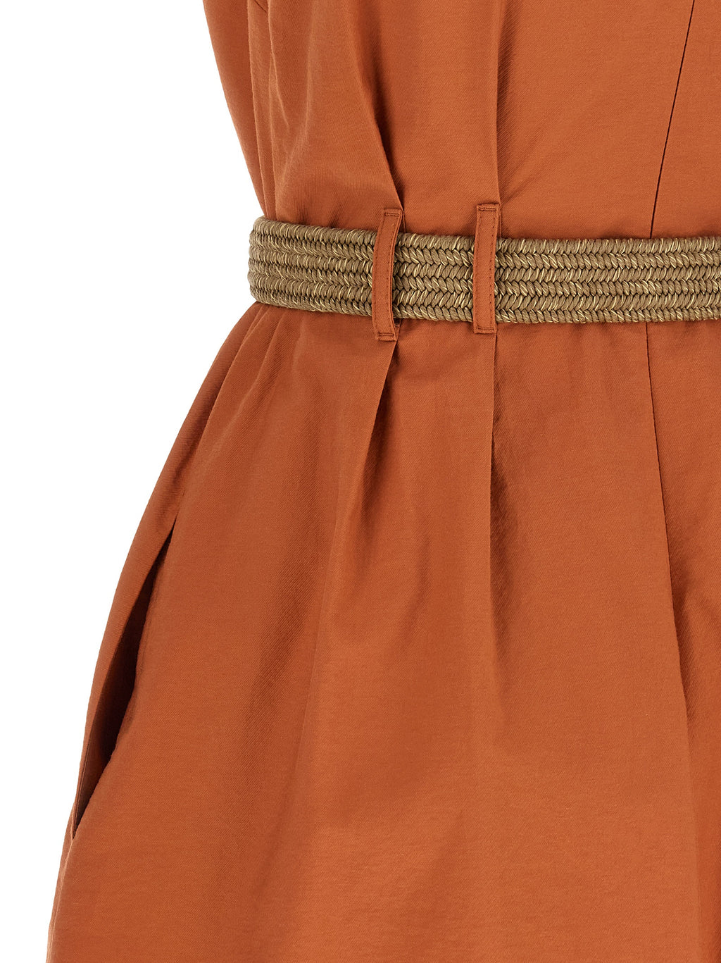 Kurzes Baumwollkleid in Orange