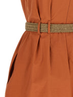 Kurzes Baumwollkleid in Orange