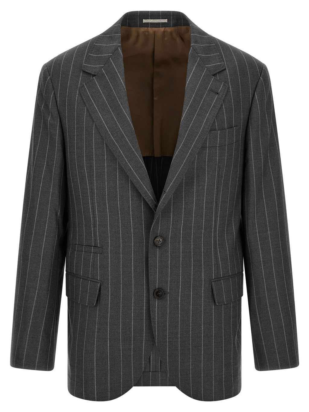 Grauer Blazer aus reiner Schurwolle