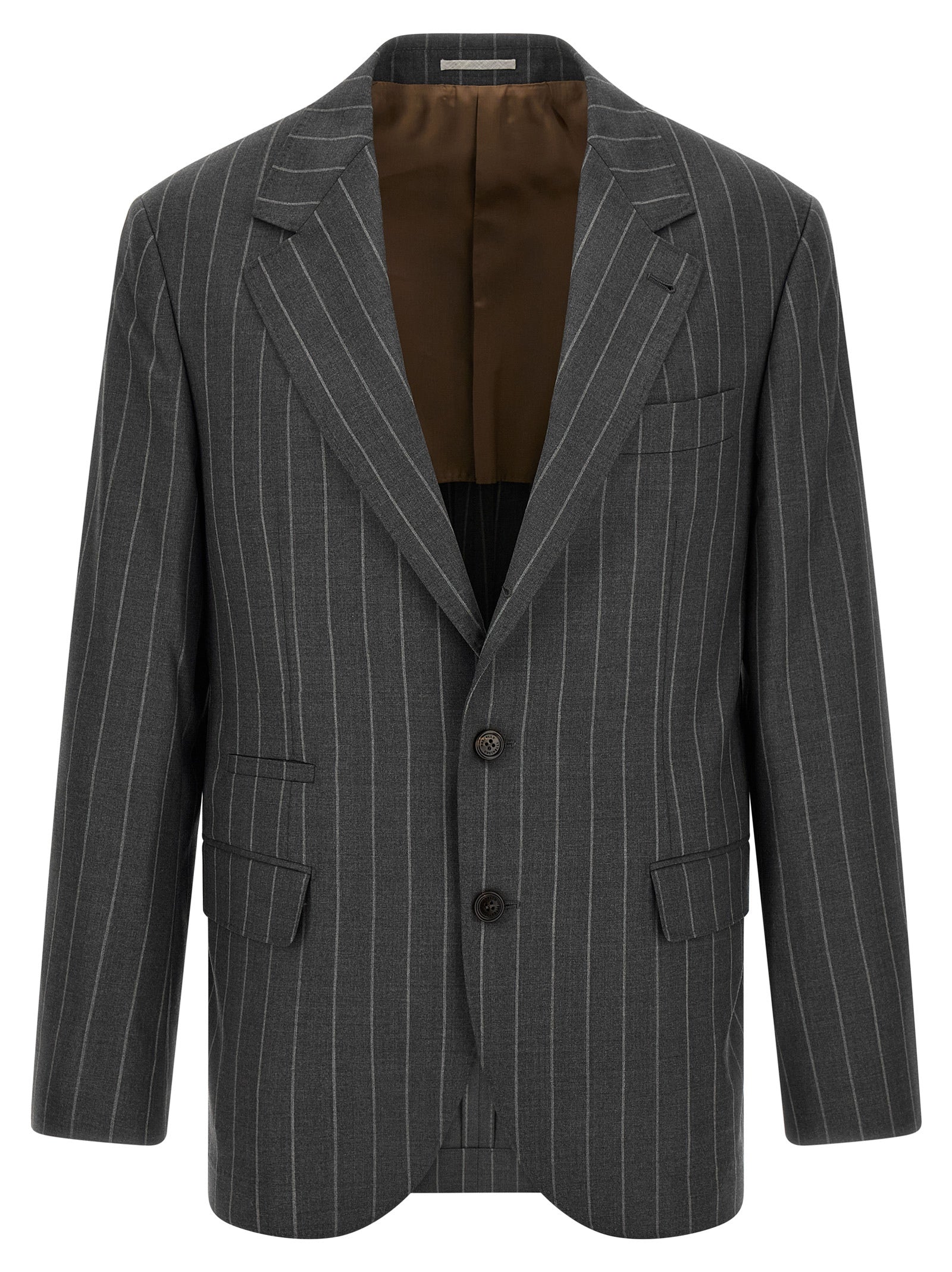 Grauer Blazer aus reiner Schurwolle