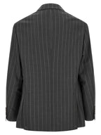 Grauer Blazer aus reiner Schurwolle
