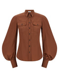 Braune Baumwollbluse