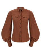Braune Baumwollbluse
