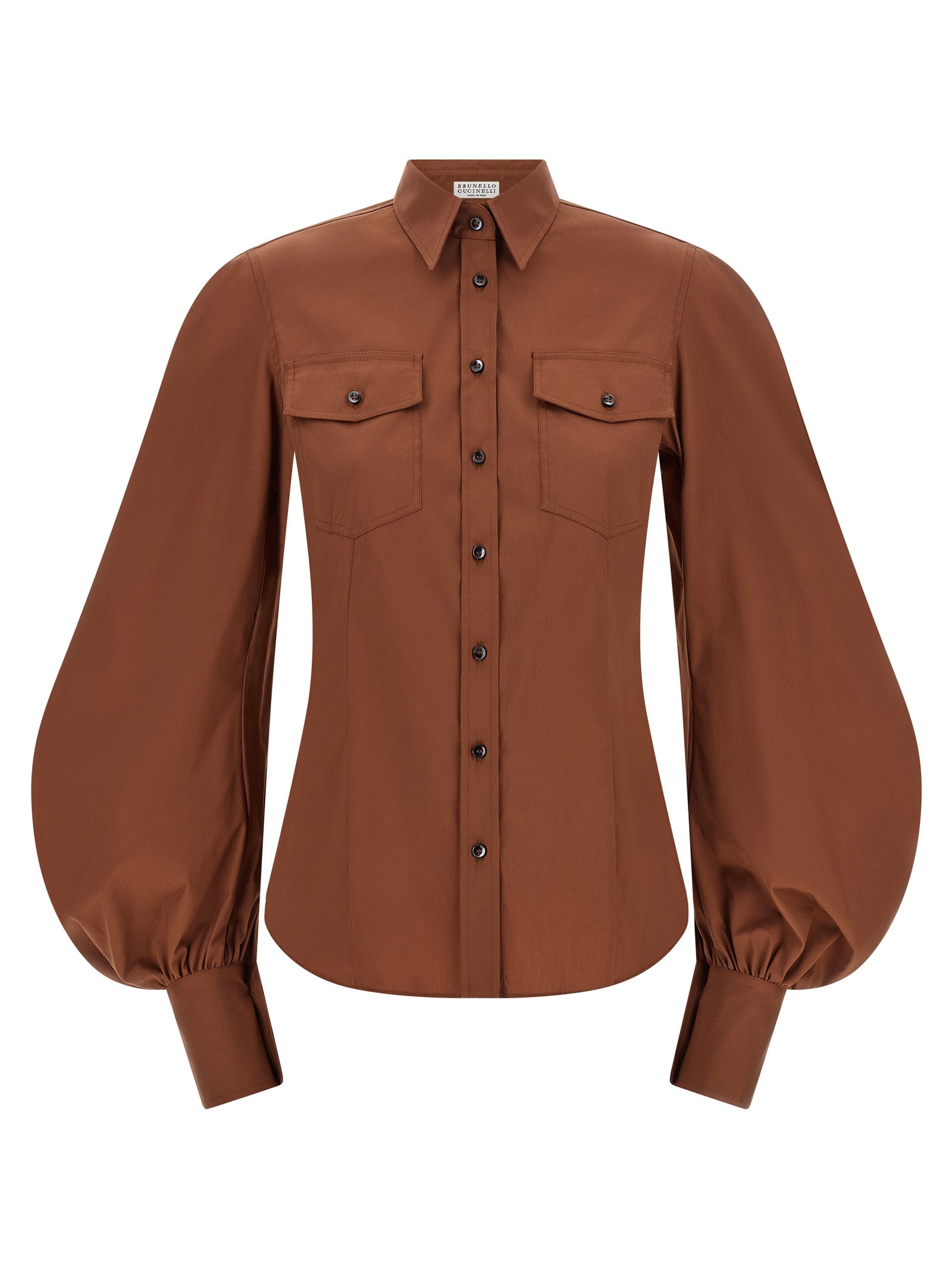 Braune Baumwollbluse