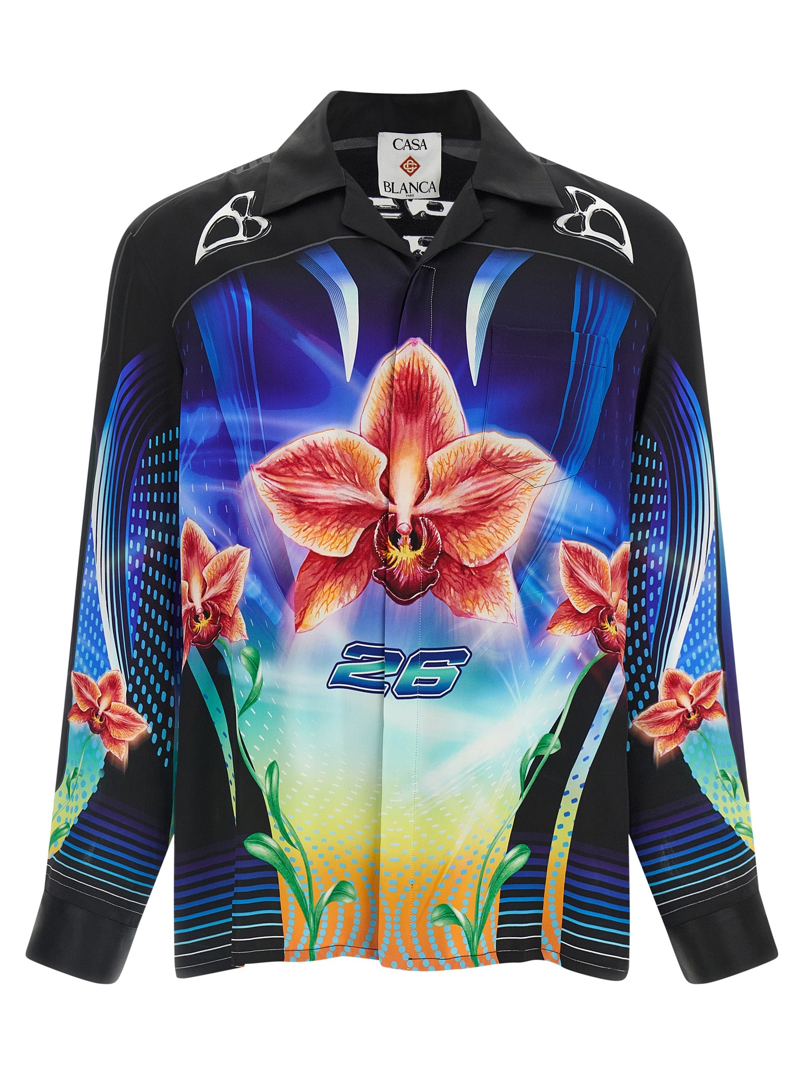 Mehrfarbige Seidenbluse