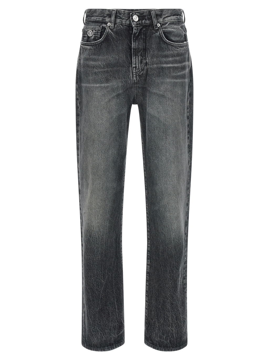 Graue Jeans aus Baumwolle im geraden Schnitt