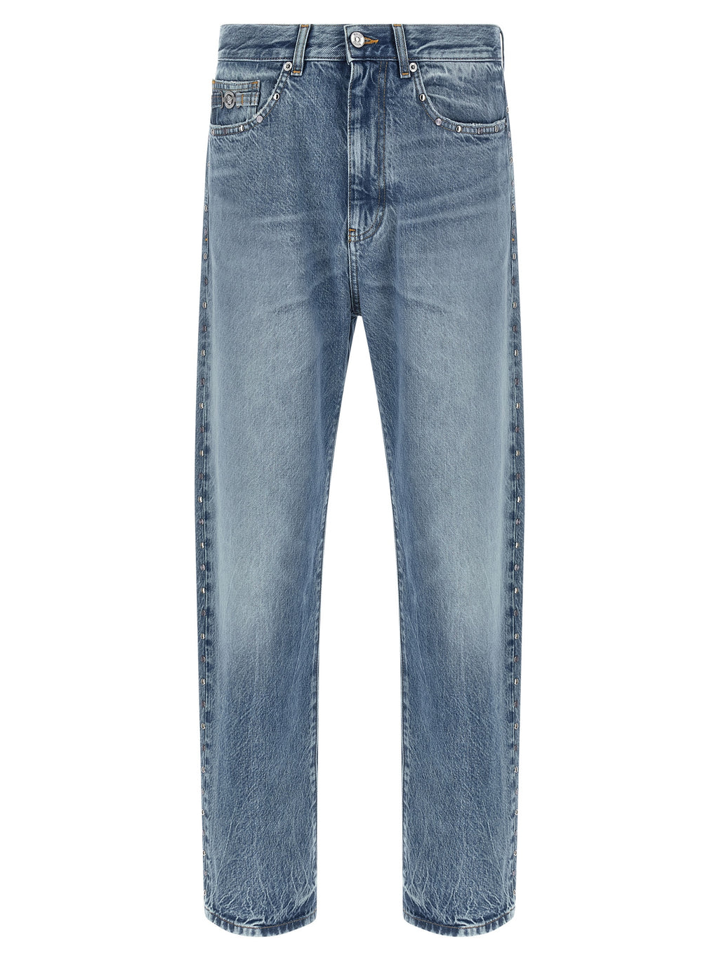 Blaue Jeans aus Baumwolle im geraden Schnitt