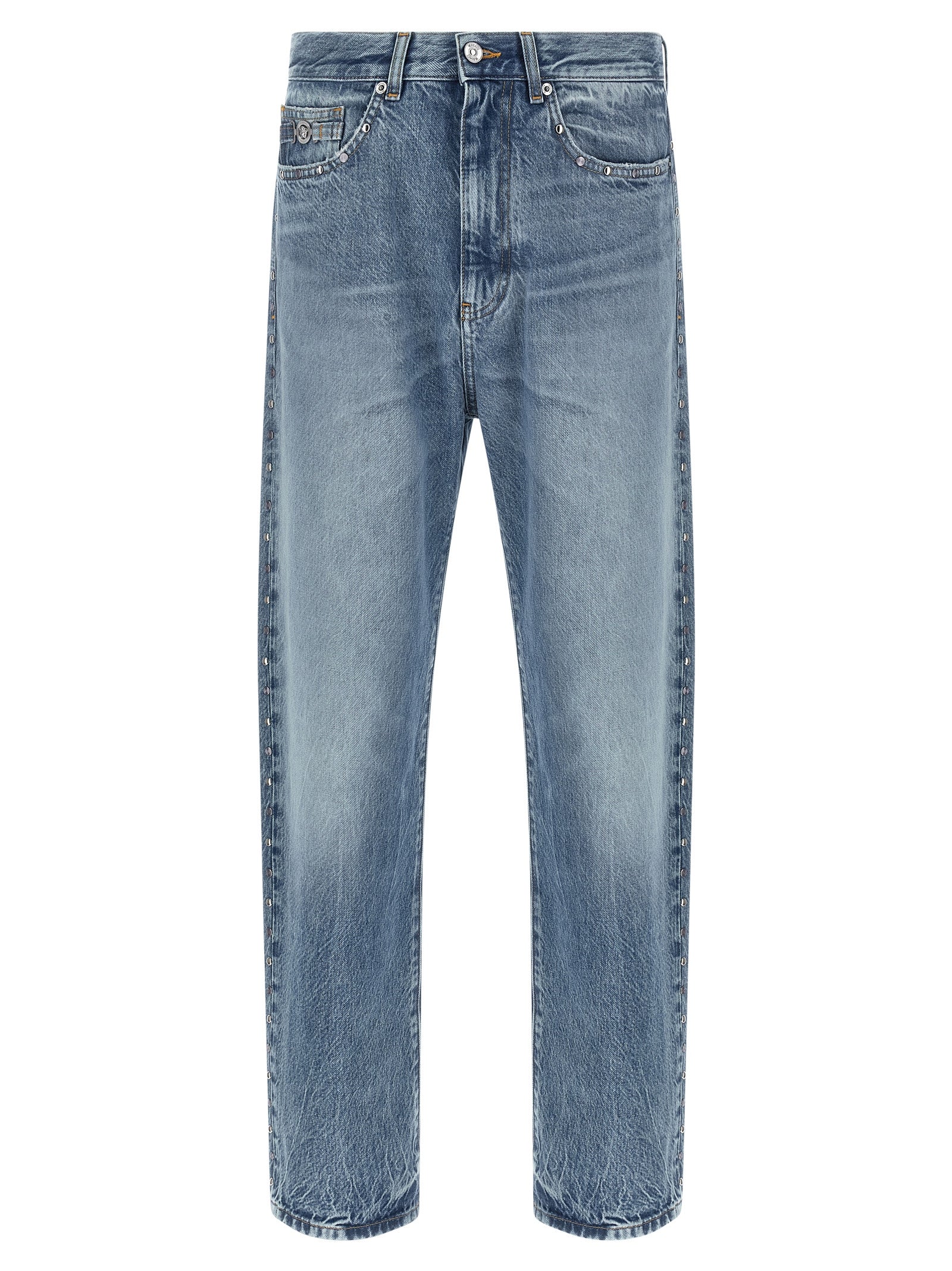 Blaue Jeans aus Baumwolle im geraden Schnitt