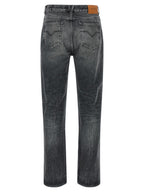 Graue Jeans aus Baumwolle im geraden Schnitt