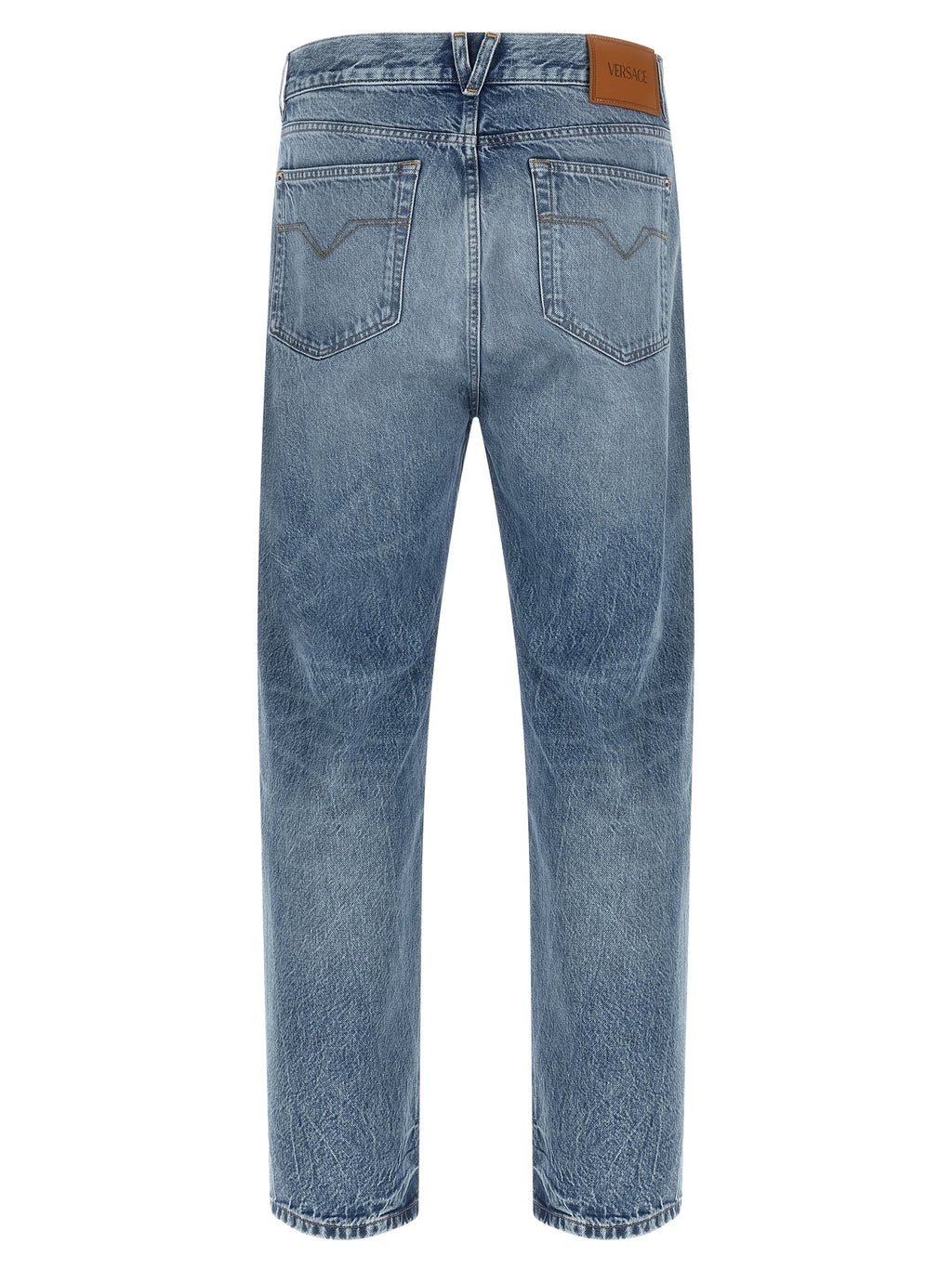 Blaue Jeans aus Baumwolle im geraden Schnitt