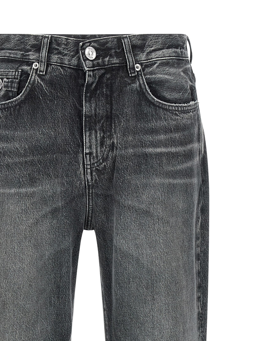 Graue Jeans aus Baumwolle im geraden Schnitt