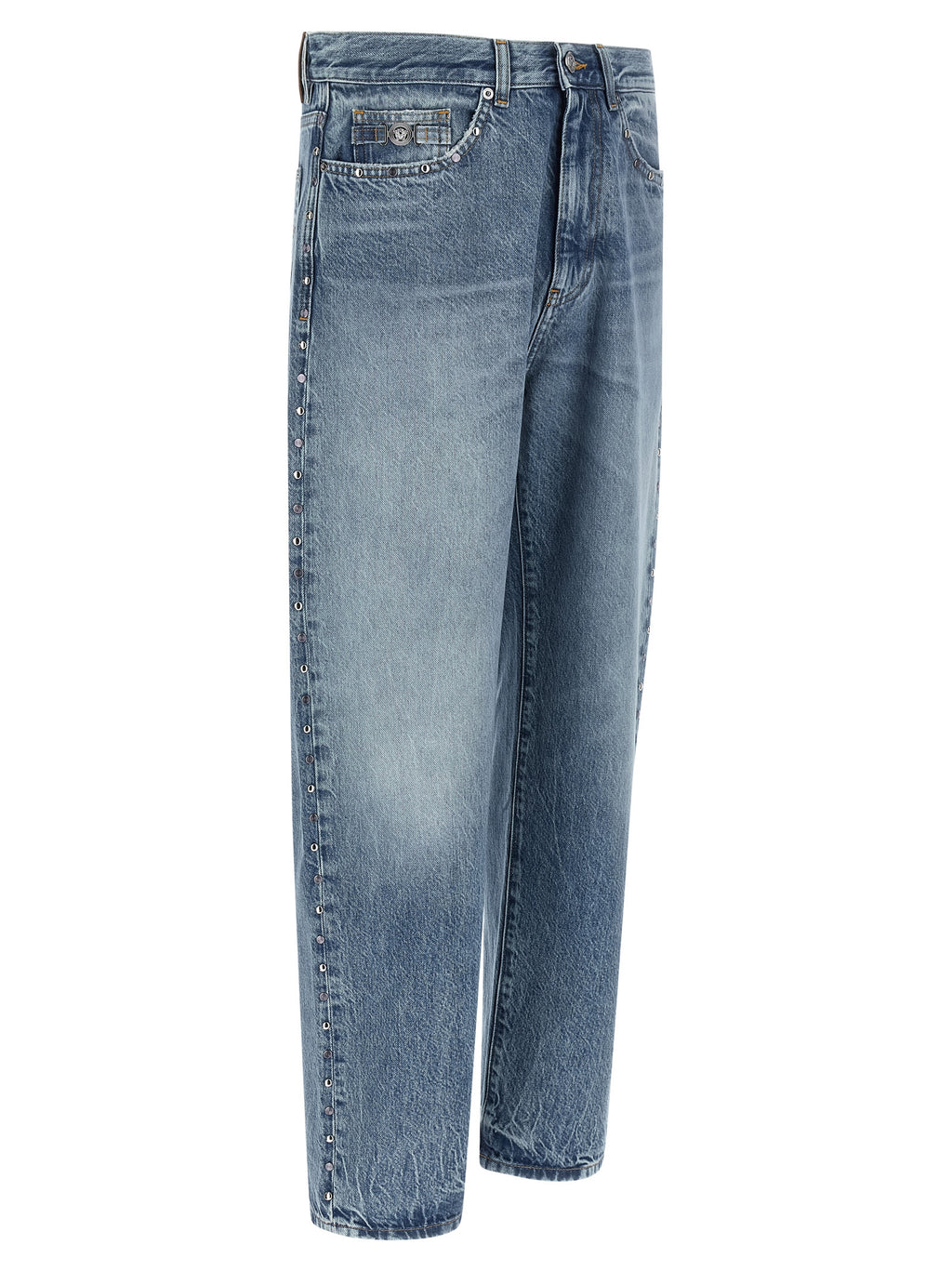 Blaue Jeans aus Baumwolle im geraden Schnitt