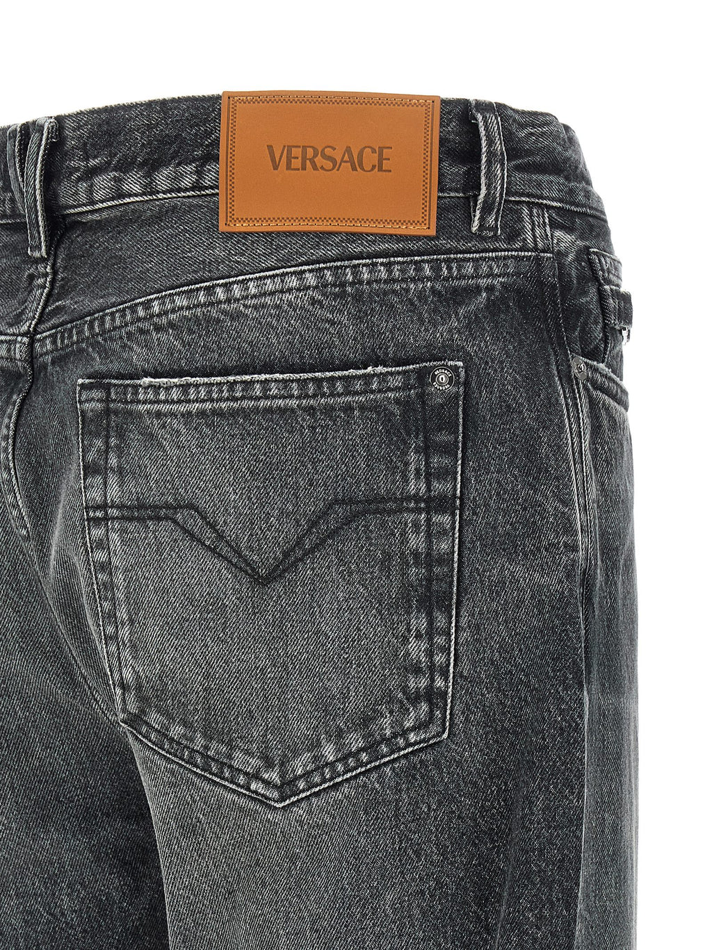 Graue Jeans aus Baumwolle im geraden Schnitt