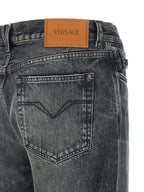 Graue Jeans aus Baumwolle im geraden Schnitt