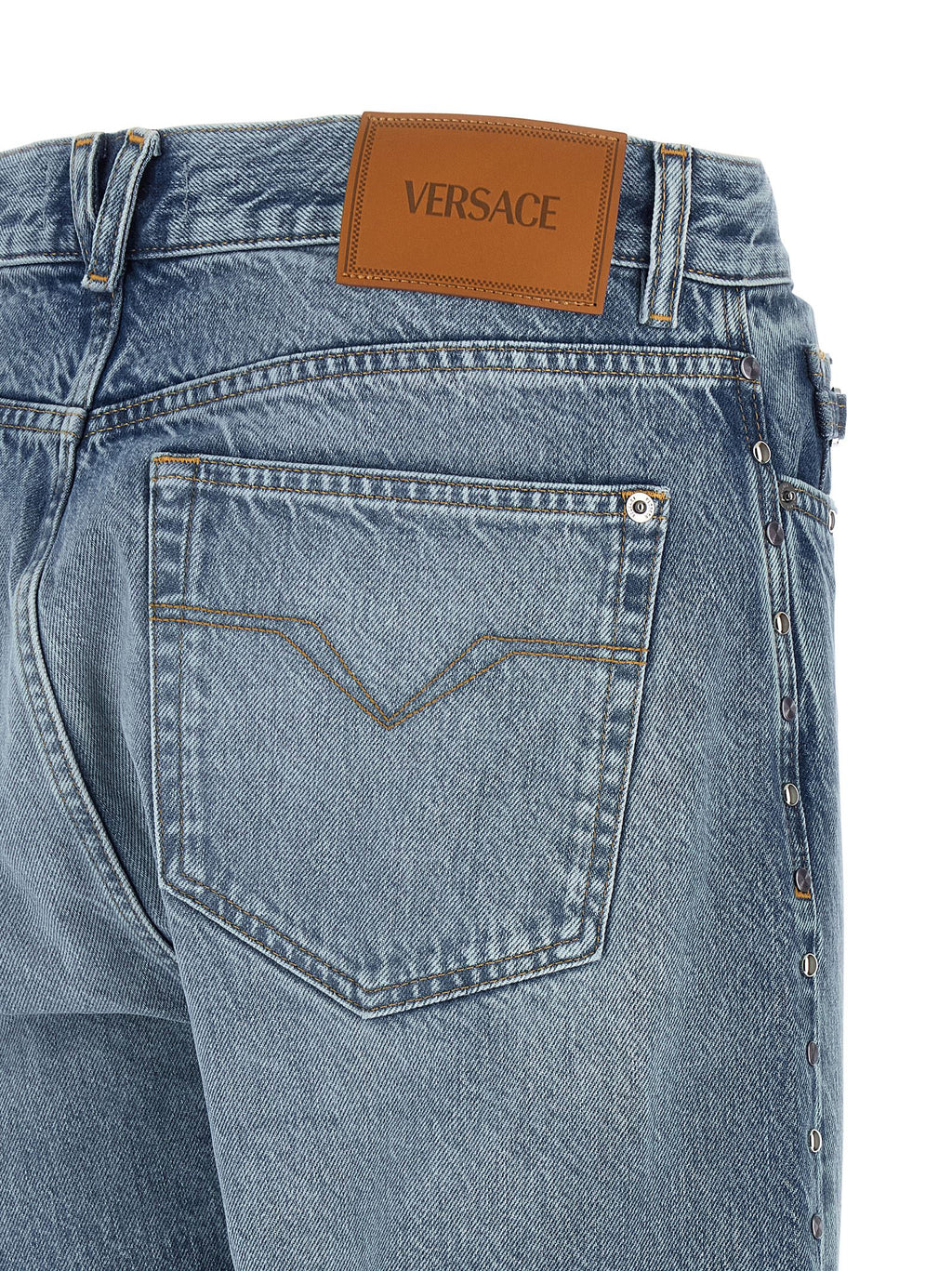 Blaue Jeans aus Baumwolle im geraden Schnitt