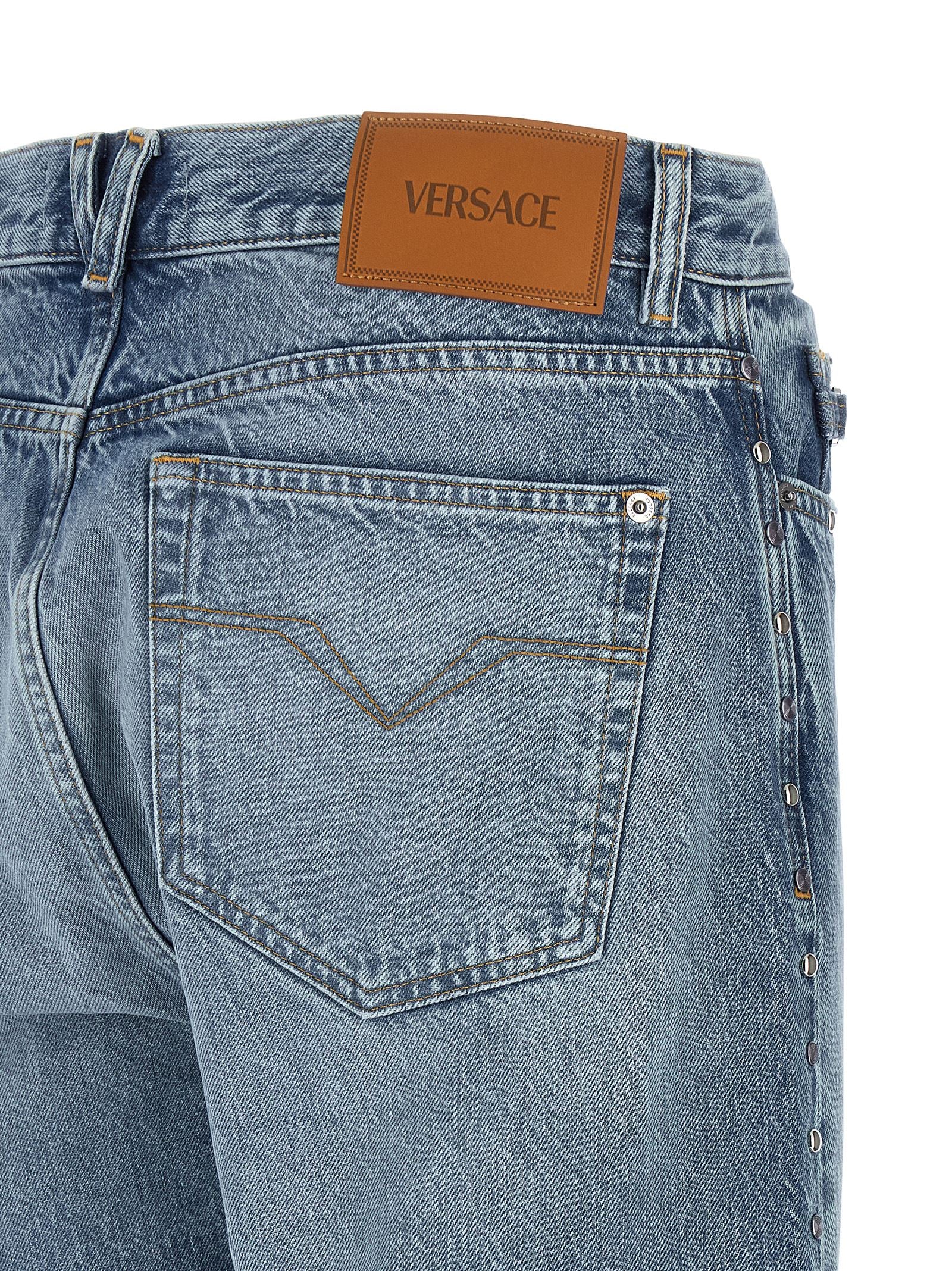 Blaue Jeans aus Baumwolle im geraden Schnitt