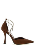 Braune Tencel Pumps mit hohem Absatz