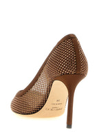 Braune Tencel Pumps mit hohem Absatz
