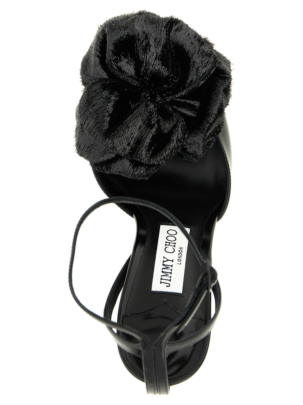Schwarze Leder-Stiletto-Sandalen