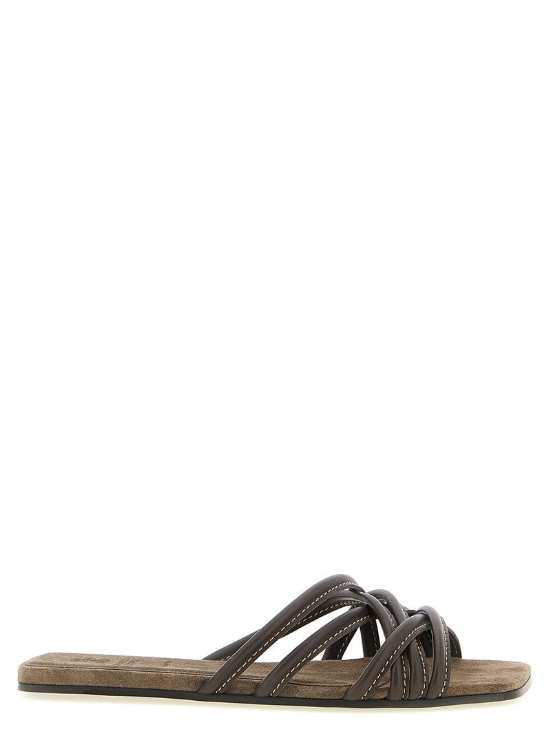 Braune Lammleder-Slipper