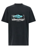 Schwarzes Baumwoll-T-Shirt