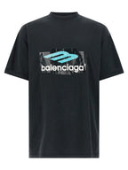 Schwarzes Baumwoll-T-Shirt