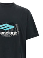 Schwarzes Baumwoll-T-Shirt