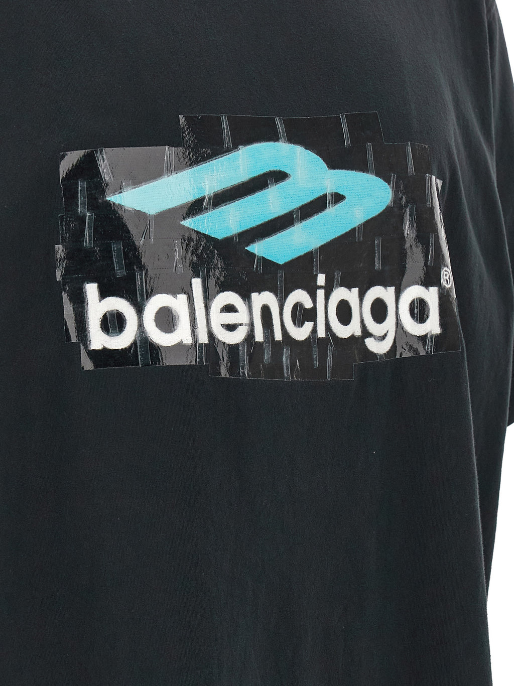 Schwarzes Baumwoll-T-Shirt