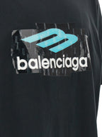 Schwarzes Baumwoll-T-Shirt