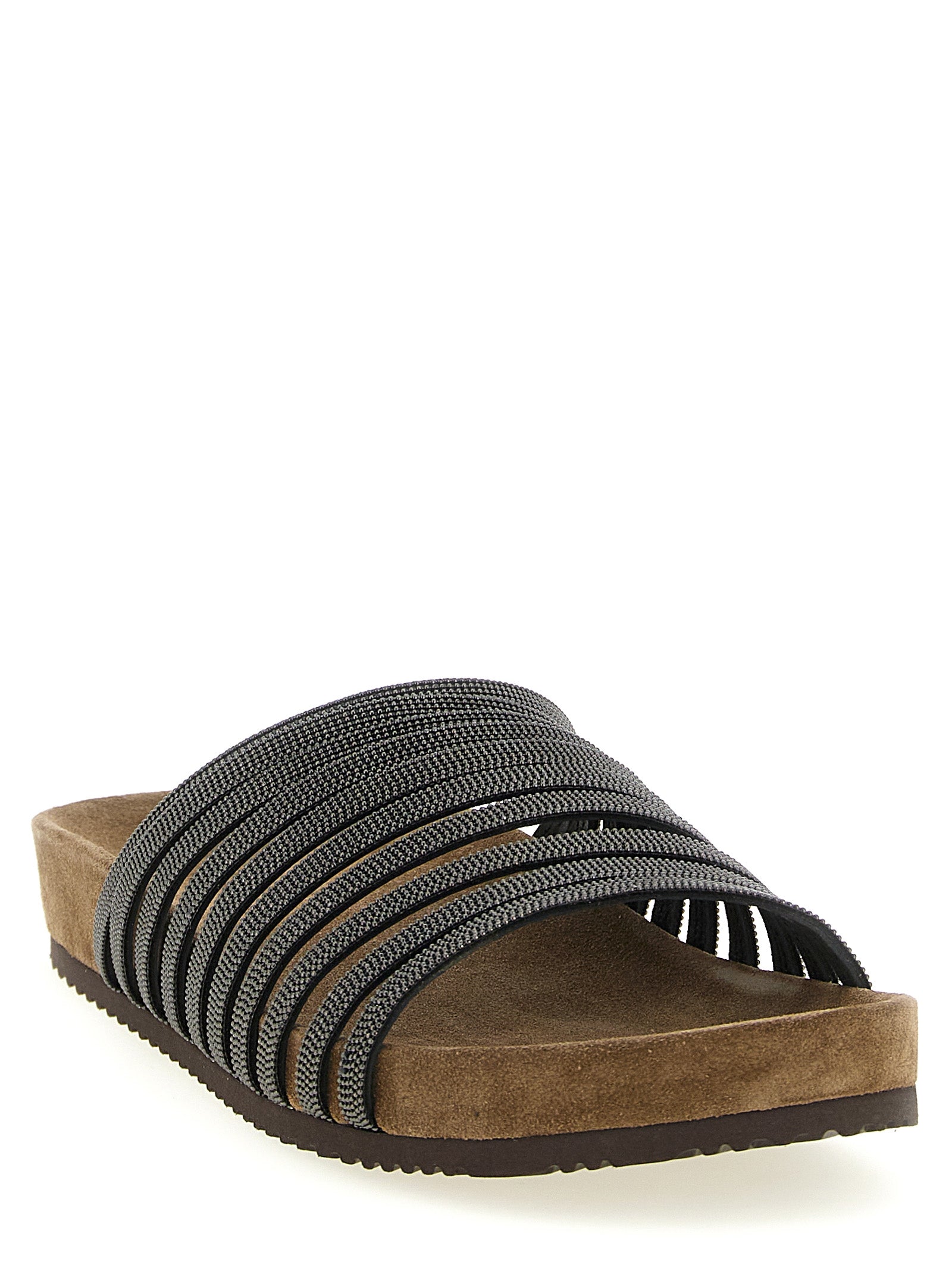 Schwarze Lammleder-Slipper