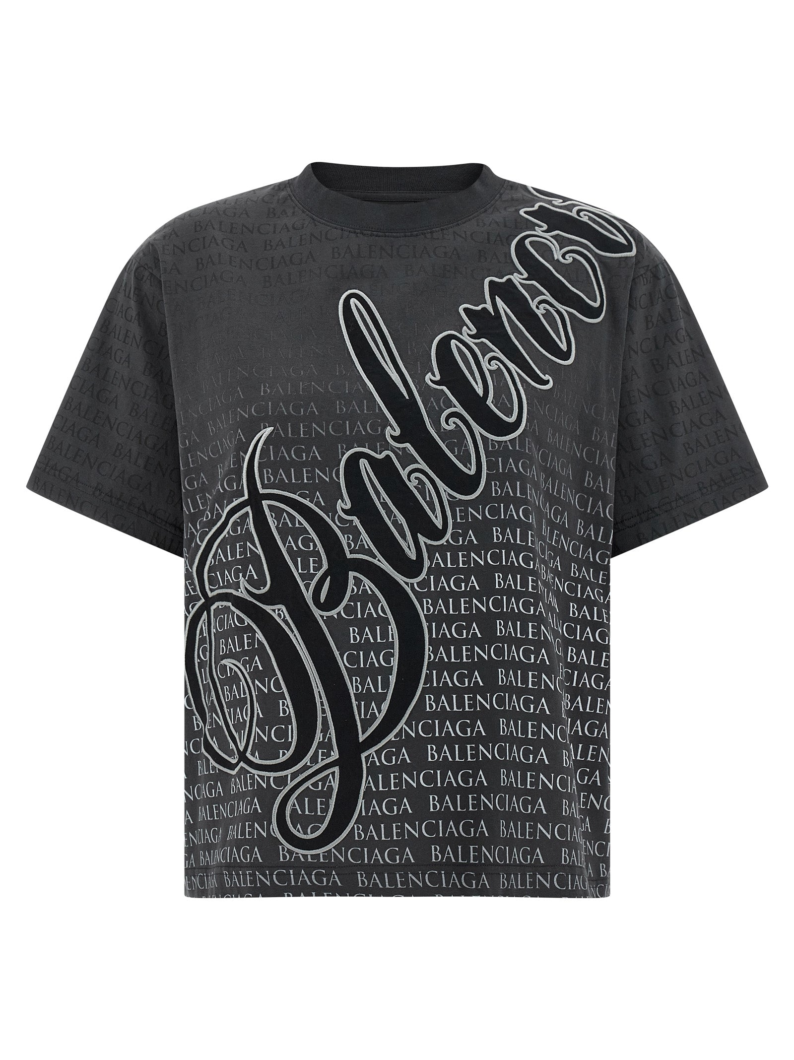 Schwarzes Baumwoll-T-Shirt