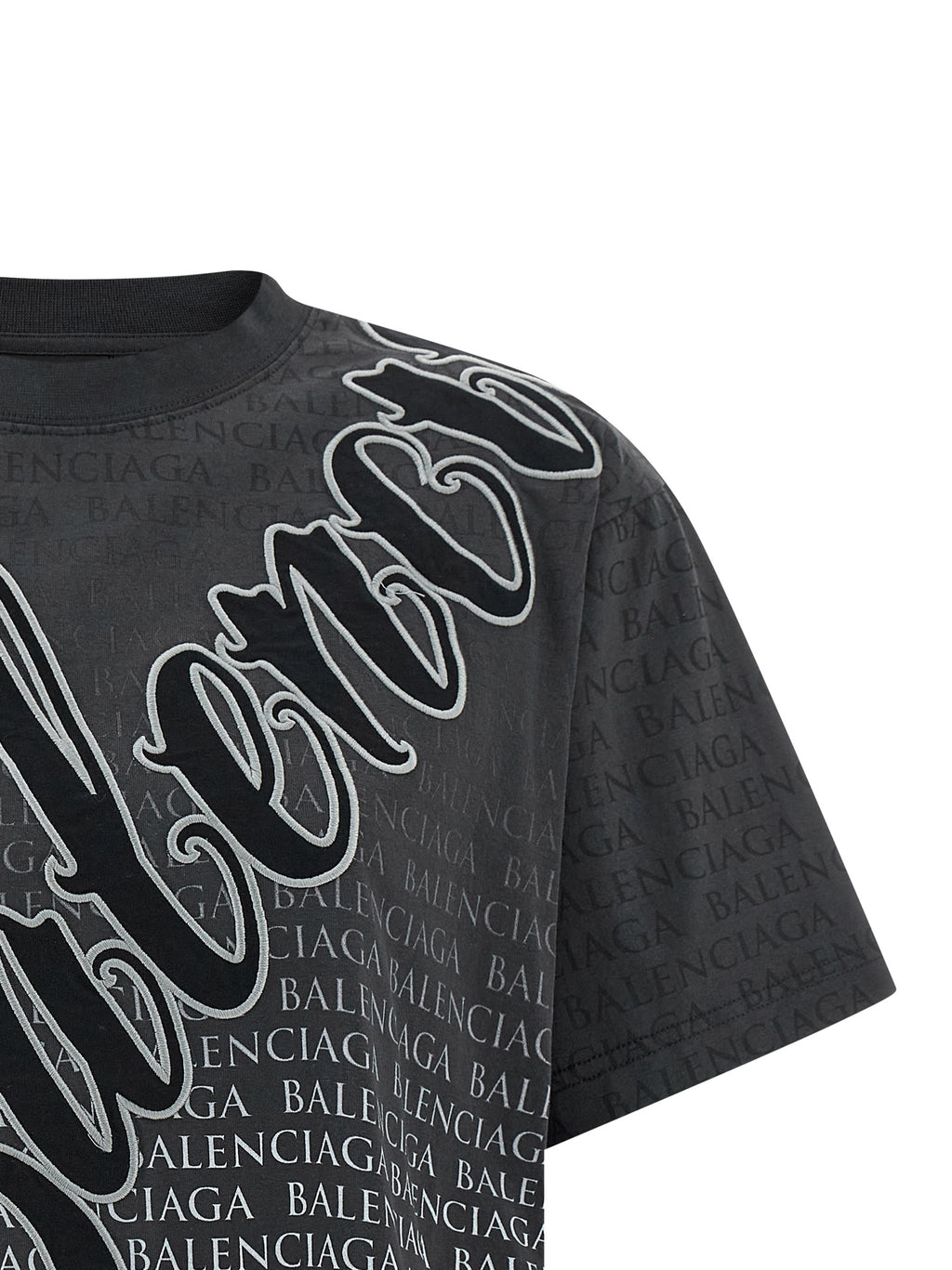 Schwarzes Baumwoll-T-Shirt