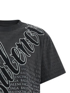 Schwarzes Baumwoll-T-Shirt