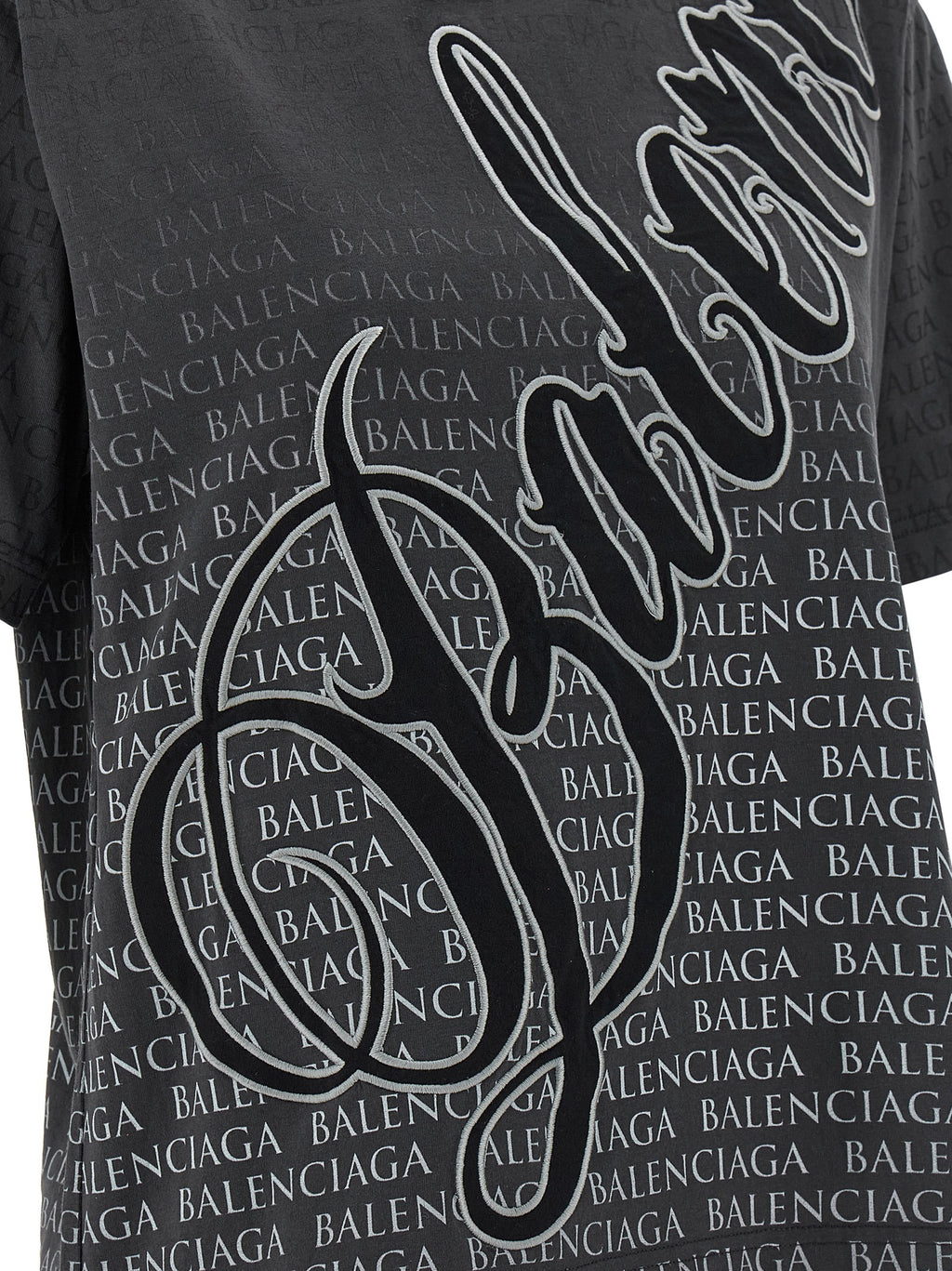 Schwarzes Baumwoll-T-Shirt
