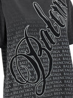 Schwarzes Baumwoll-T-Shirt