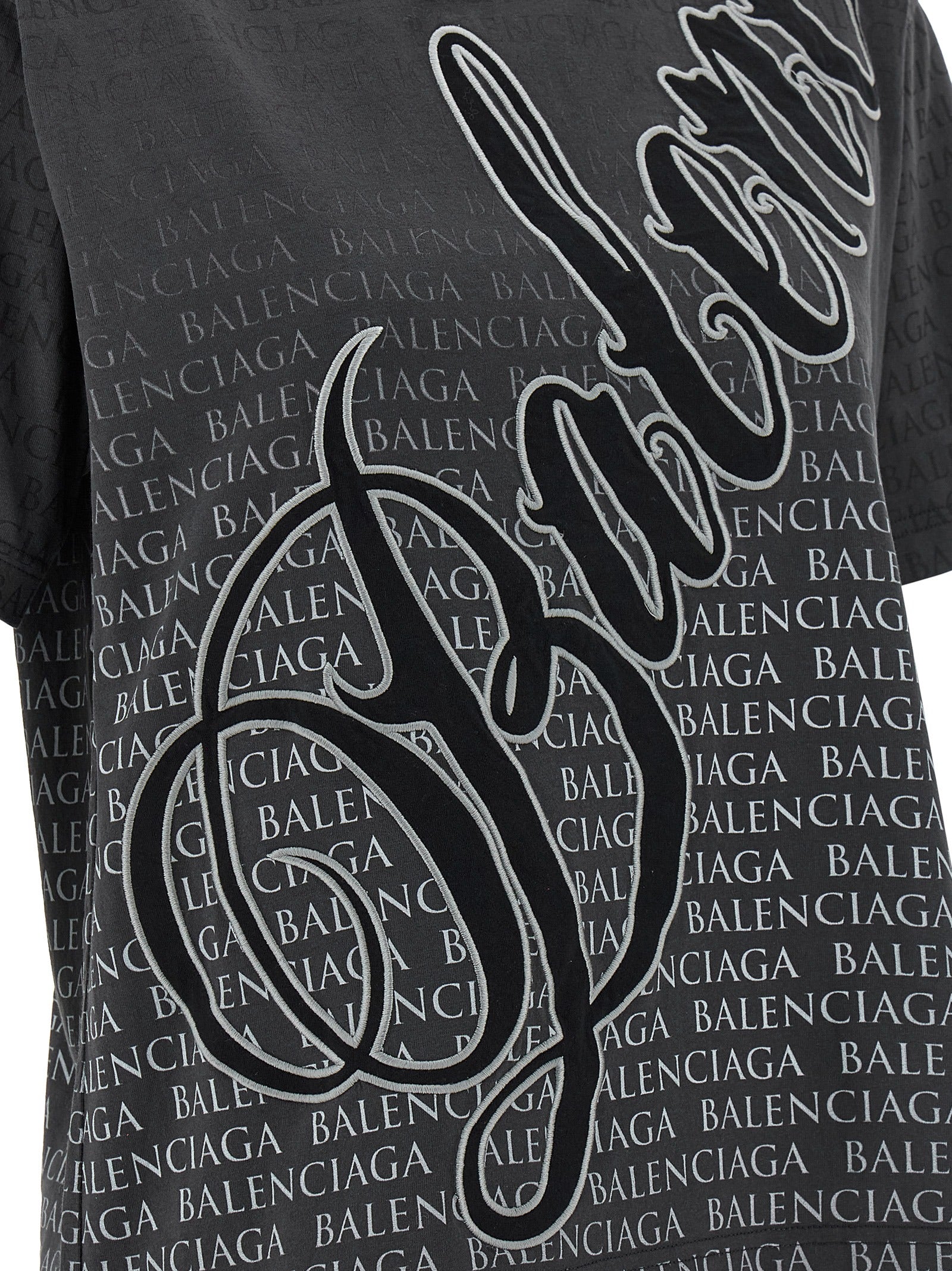 Schwarzes Baumwoll-T-Shirt