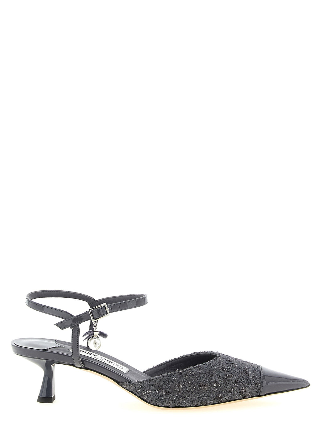 Graue Tencel Pumps mit mittlerem Absatz Jimmy Choo