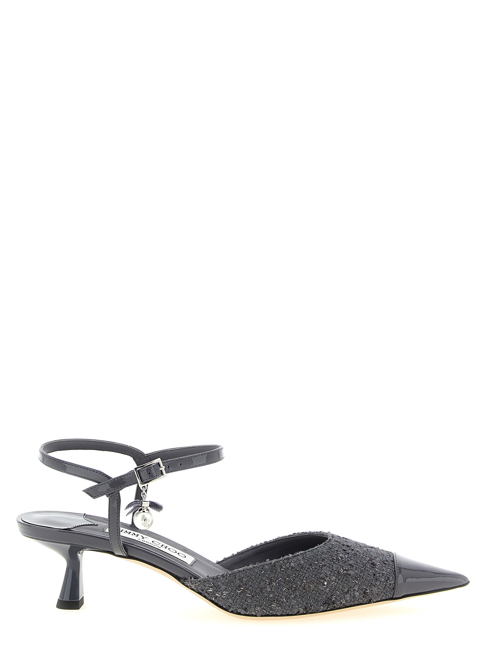 Graue Tencel Pumps mit mittlerem Absatz Jimmy Choo