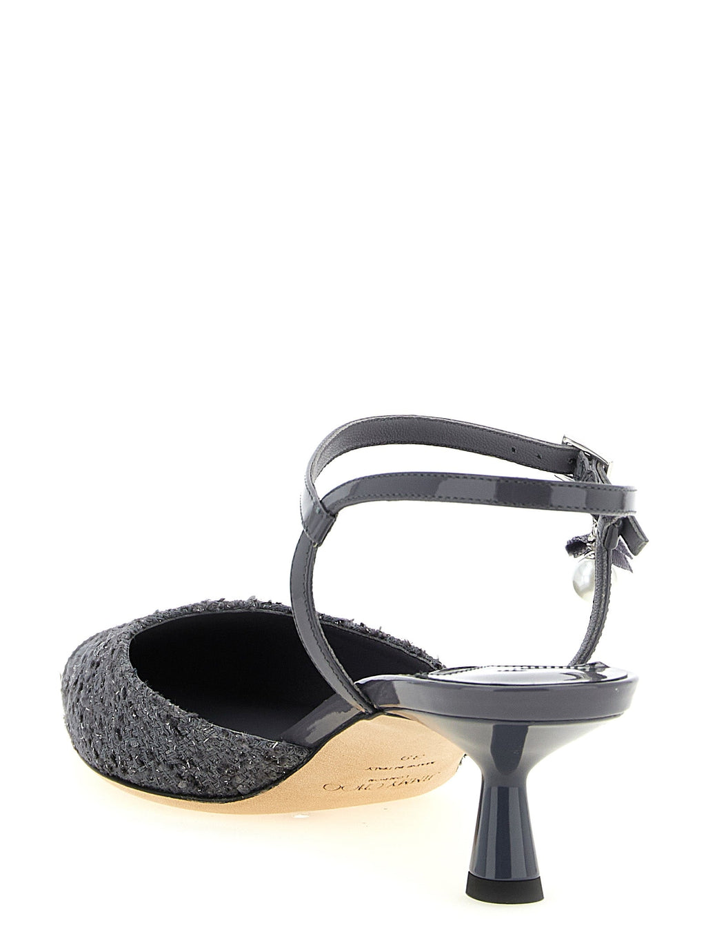 Graue Tencel Pumps mit mittlerem Absatz Jimmy Choo