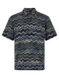 Blaues Baumwoll-Polohemd