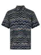 Blaues Baumwoll-Polohemd