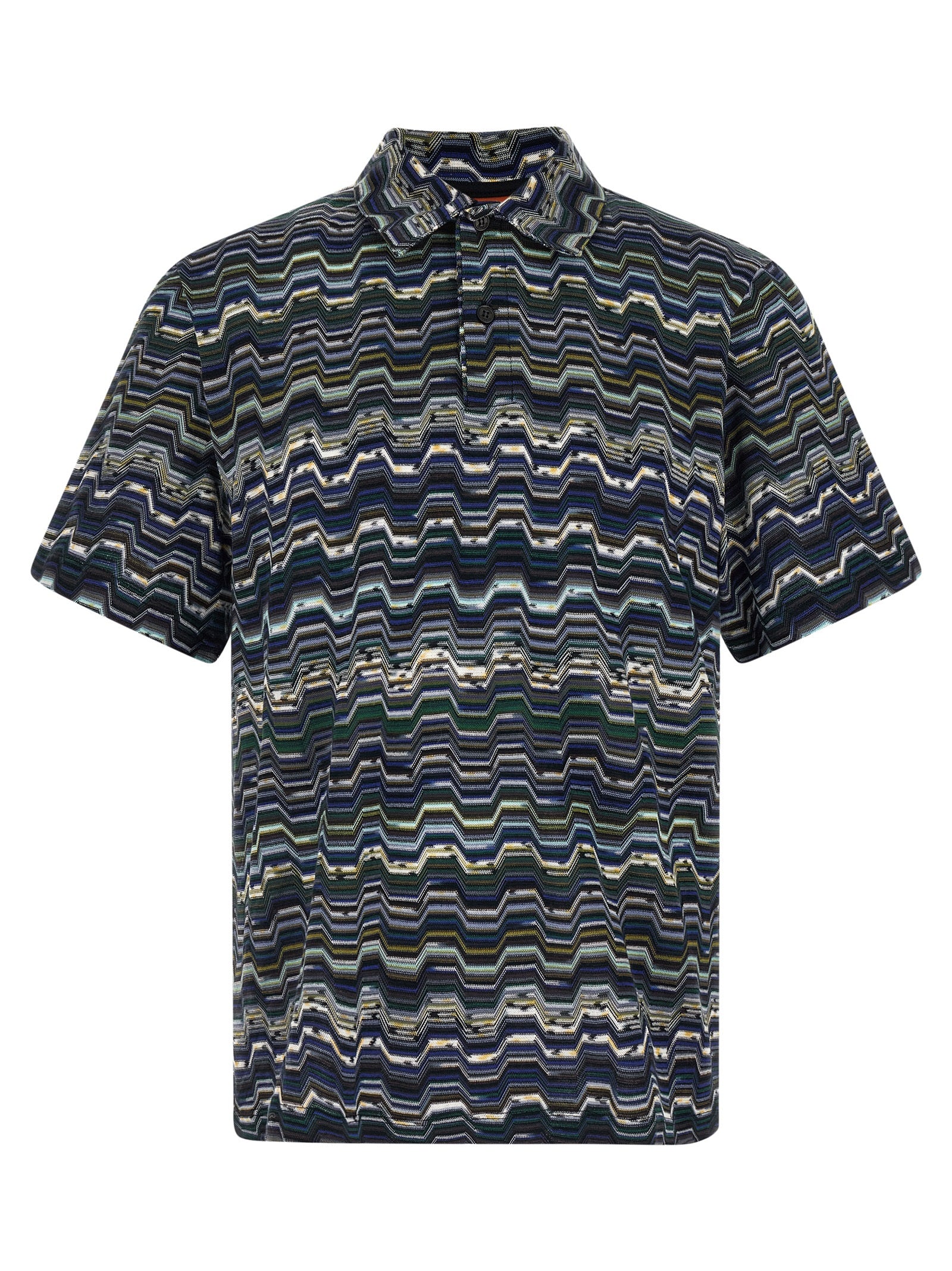 Blaues Baumwoll-Polohemd